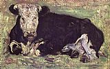 lying cow by Vincent van Gogh
